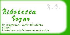 nikoletta vozar business card