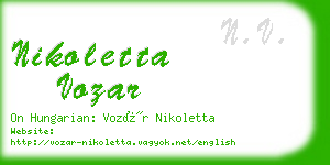 nikoletta vozar business card